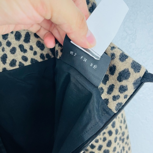 AKRIS Wool Brown Leopard High Waist Pencil Skirt - Picture 3 of 6